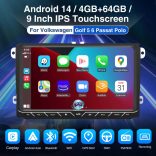 ESSGOO 9618, MP5 Android14, 9 hüvelykes IPS érintőképernyő - Volkswagen,Skoda,Seat Bluetooth 4.1 vezeték nélküli CarPlay és Android Auto