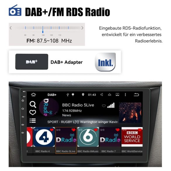 ESSGOO autórádió 2 Din 7"/9"/10" Carplay autós Android 14 MP5 univerzális WIFI GPS autórádió multimédia videó lejátszó FM autórádió