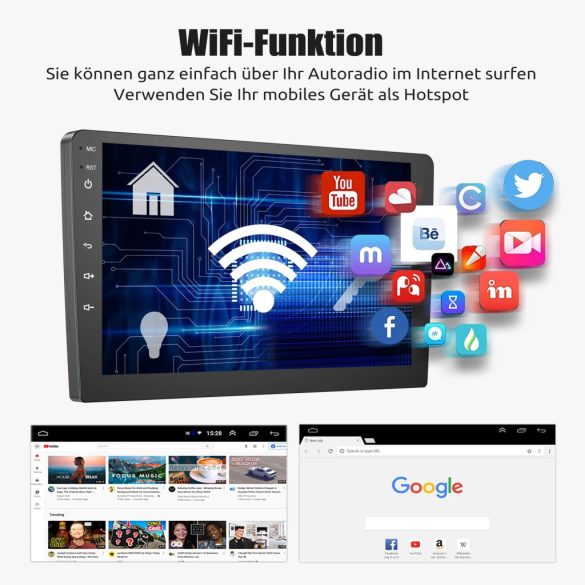 ESSGOO autórádió 2 Din 7"/9"/10" Carplay autós Android 14 MP5 univerzális WIFI GPS autórádió multimédia videó lejátszó FM autórádió