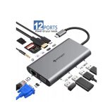Fitfort Type-C Hub adapter, 12 portos alumínium