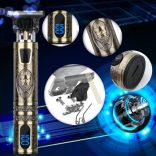 Vintage T9 - Férfi Professzionális elektromos haj, szakáll, test, kar Borotva LED kijelző, Akkumlátoros, újratölthető - Fém - Arany