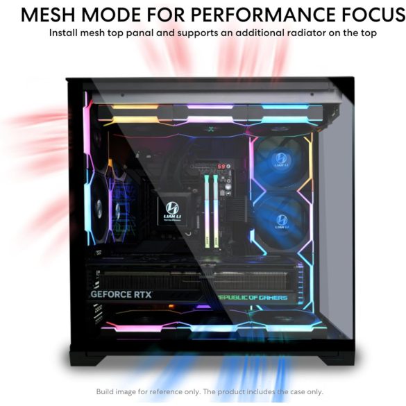 Lian Li O11 Vision Compact PC ház, Midi-Tower, E-ATX, edzett üveg - fekete (O11VPX)