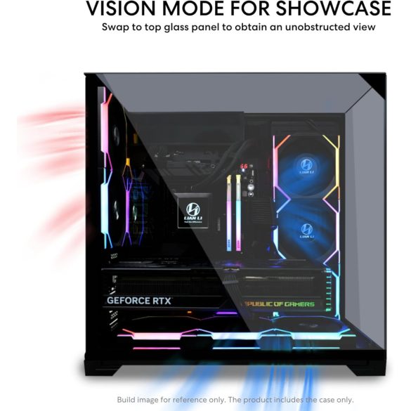 Lian Li O11 Vision Compact PC ház, Midi-Tower, E-ATX, edzett üveg - fekete (O11VPX)