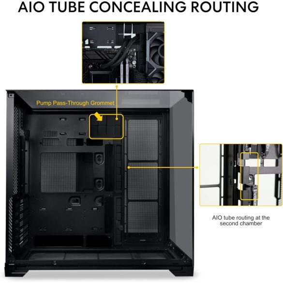 Lian Li O11 Vision Compact PC ház, Midi-Tower, E-ATX, edzett üveg - fekete (O11VPX)