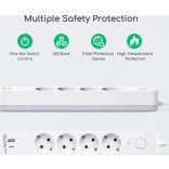Aigostar 20BW2 - Elosztó USB-vel és kapcsolóval - 4x - 5 méter -2 USB (1 típus A + 1 típus C) - Fehér 