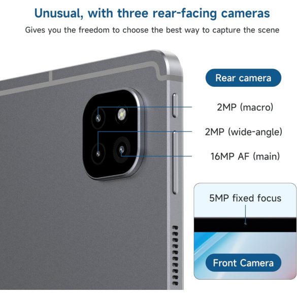 ALLDOCUBE iPlay60 Tablet Android 13, Tablet PC 11 hüvelykes FHD 2000 x 1200 Incell IPS, 12 (4+8) GB RAM 128 GB ROM, Tablet T606 Nyolcmagos 1,6 GHz, 5MP + 16MP, Widevine L01GTEhA, Widevine L01GTE WiFi/Bluetooth