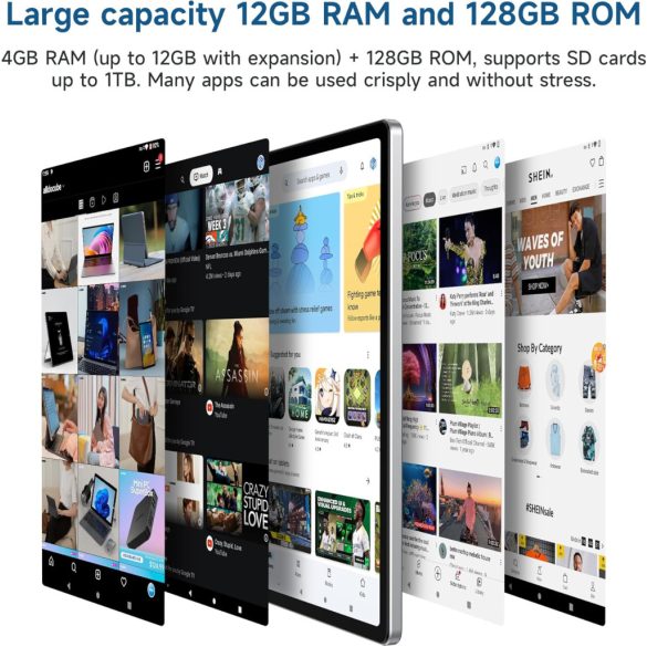 ALLDOCUBE iPlay60 Tablet Android 13, Tablet PC 11 hüvelykes FHD 2000 x 1200 Incell IPS, 12 (4+8) GB RAM 128 GB ROM, Tablet T606 Nyolcmagos 1,6 GHz, 5MP + 16MP, Widevine L01GTEhA, Widevine L01GTE WiFi/Bluetooth