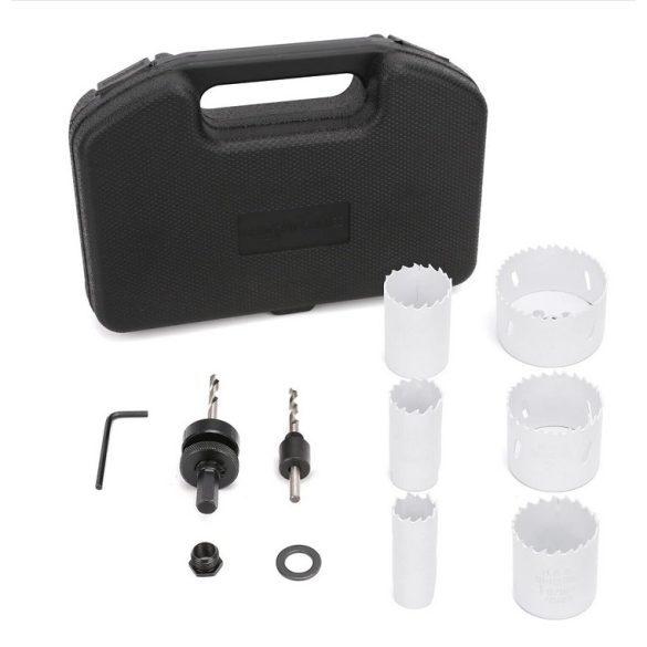 Amazon Basics 9 részes bimetál nagy sebességű acél lyukfűrész készlet hordtáskával, 25/32" - 2-11/16", fekete 