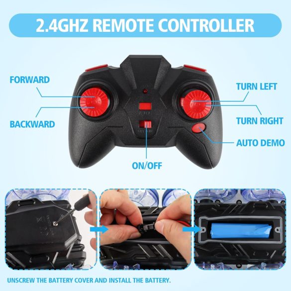 Kétéltű RC autó  LED lámpákkal - Vízálló terepjáró 6-12 éves gyerekeknek, Tökéletes kültéri játék szárazföldön és vízen, 6-12 éves korig