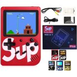SUP Retro színes kijelzős játékkonzol 400 játékkal, TV-re is csatlakoztatható (piros)