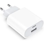 USB C töltő, 20 W-os 2 portos USB C tápegység adapter, többfunkciós iPhone 16/16 Pro/16 Pro Max/16 Plus/15 14 13 12 11 Pro Max X XS készülékekhez, Samsung, gyorstöltő mobiltelefon-töltő adapter