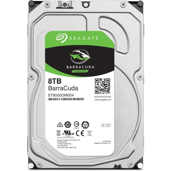 Seagate BarraCuda® 8TB merevlemez, 5400rpm, 256MB cache, SATA III