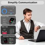 Baolubao okosóra férfiaknak, nők (hívásfogadás/hívások kezdeményezése), Alexa beépített, 1,8"-os fitneszóra SpO2 pulzusszám-alvásfigyelővel, 100 Sports, IP68 vízálló lépésszámláló okosóra iOS Android rendszerhez