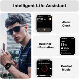 Baolubao okosóra férfiaknak, nők (hívásfogadás/hívások kezdeményezése), Alexa beépített, 1,8"-os fitneszóra SpO2 pulzusszám-alvásfigyelővel, 100 Sports, IP68 vízálló lépésszámláló okosóra iOS Android rendszerhez