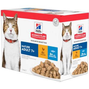 Hill's Science Plan Kiegészítésül Hills száraztáphoz 12x85g Mature Adult 7+ halválogatás
