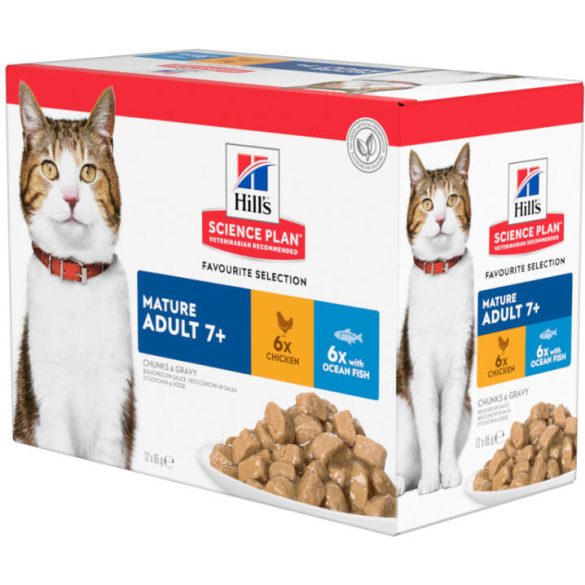 Hill's Science Plan Kiegészítésül Hills száraztáphoz 12x85g Mature Adult 7+ halválogatás