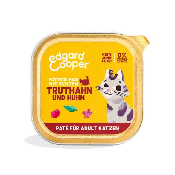 Edgard & Cooper nedves macskaeledel pástétom felnőtt szabadtartású pulykának és csirkének 85 g