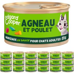   Edgard & Cooper csirke-bárány 18 x 85 g nedves eledel gabonamentes, fehérjében gazdag paszta, hozzáadott cukor nélkül