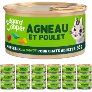 Edgard & Cooper csirke-bárány 18 x 85 g nedves eledel gabonamentes, fehérjében gazdag paszta, hozzáadott cukor nélkül