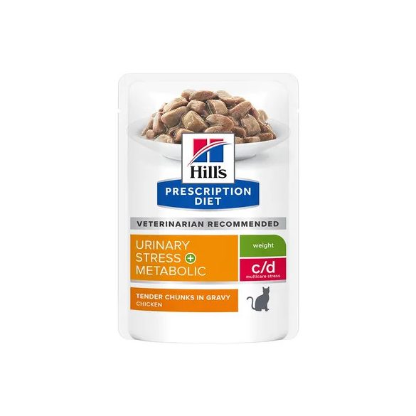 Hill's Prescription Diet c/d Urinary Stress + Metabolic csirke macskatáp  12 x 85 g