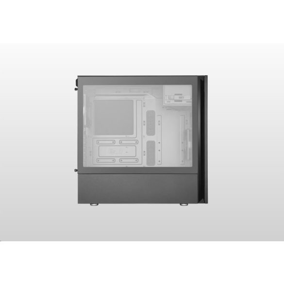 Cooler Master Silencio S600 TG, ATX, átlátszó oldalfal, 2x 120mm-es ventilátor, Fekete