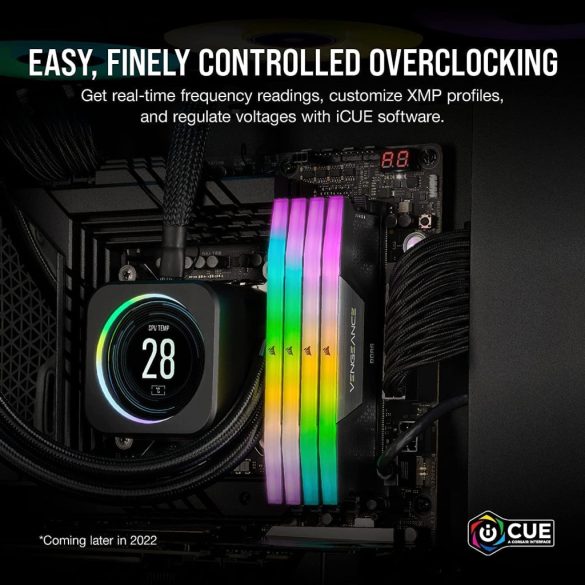 Corsair Vengeance STD PMIC memória, XMP 3.0, Black Heatspreader, 32GB (2x16GB), DDR5, 6000MT/s, CL 36, RGB