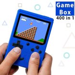 Pocketboy 400 az 1-ben: Kézi retró játékkonzol 400 klasszikus játékkal, 2 játékos kapacitással, TV kimenettel, hordozható és újratölthető (kék)