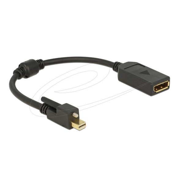Delock Adapter mini DisplayPort 1.2-dugós csatlakozó csavarral > DisplayPort-csatlakozóhüvely 4K fekete