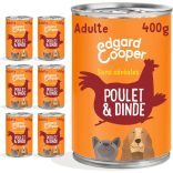 Edgard & Cooper kutyapástétom (pulyka és csirke, 400g x 6), gabonamentes, friss hús és minőségi fehérje, valódi kutya összetevők, hipoallergén, hozzáadott cukor nélkül