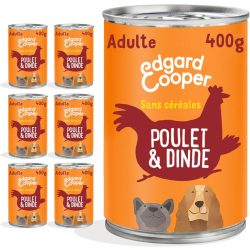   Edgard & Cooper kutyapástétom (pulyka és csirke, 400g x 6), gabonamentes, friss hús és minőségi fehérje, valódi kutya összetevők, hipoallergén, hozzáadott cukor nélkül