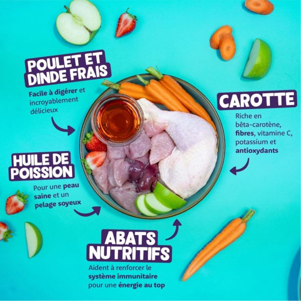 Edgard & Cooper kutyapástétom (pulyka és csirke, 400g x 6), gabonamentes, friss hús és minőségi fehérje, valódi kutya összetevők, hipoallergén, hozzáadott cukor nélkül