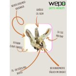 Szárított szőrös nyúlfül 1 kg, HAPPY BULLDOG