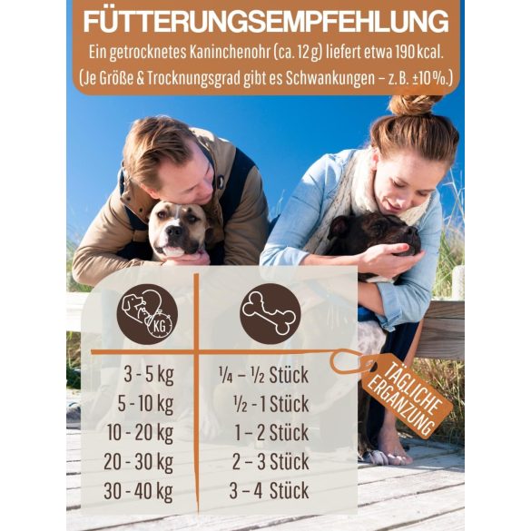 Szárított szőrös nyúlfül 1 kg, HAPPY BULLDOG