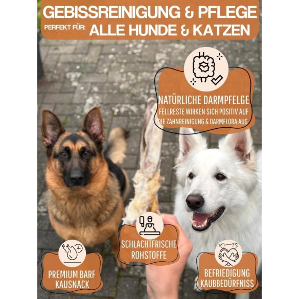 Szárított szőrös nyúlfül 1 kg, HAPPY BULLDOG