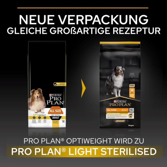 PRO PLAN OptiWeight All Size Adult Light/Sterilised chicken 14 kg