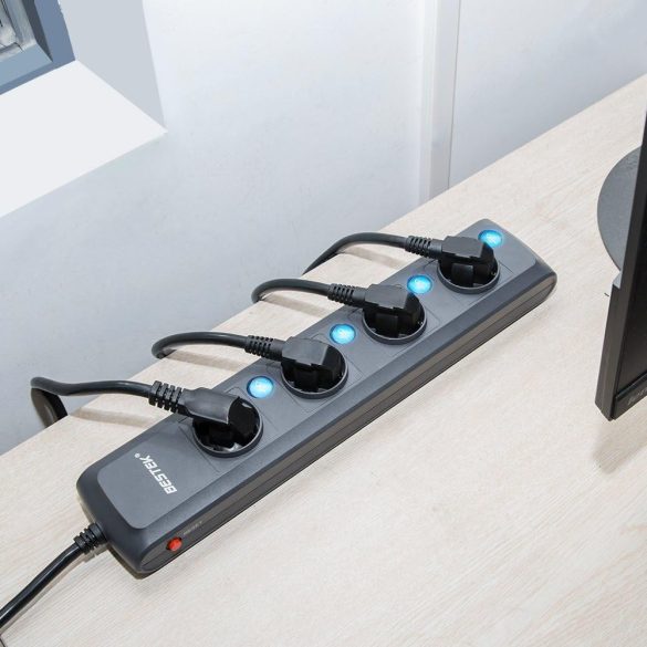 Bestek - Hosszabító/Elosztó - fekete - 4000w