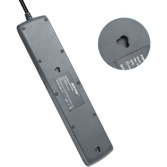 Bestek - Hosszabító/Elosztó - fekete - 4000w