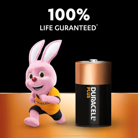 Duracell Plus Power alkáli elemek, R20, D, 1,5 V, 4 darabos csomag