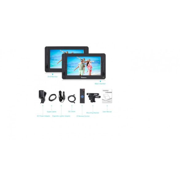 10,5" hordozható DVD-lejátszó HDMI-bemenettel