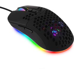   Uname - vezetékes USB C játék egér, könnyű, 7200 DPI, 5 RGB