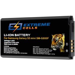   Extremecells ® akkumulátor Samsung Galaxy S5 SM-mini G800F BG800 Battery-Eb készülékhez