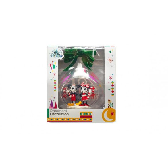 Disney Store Mickey & Minnie egér ünnepi üvegcsepp dísz