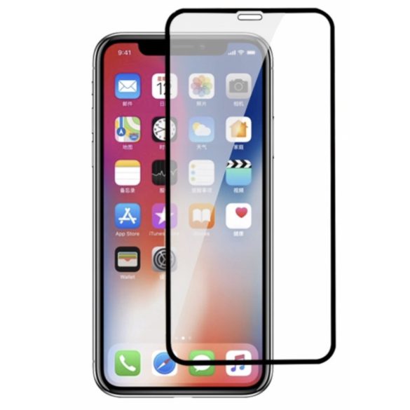 Apple iPhone XS MAX, lekerekített edzett üveg, prémium kijelzővédő fólia, karcolás és ütésálló, 6D