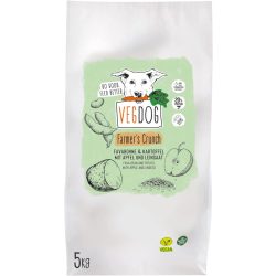   VEGDOG Farmer's Crunch vegán szárazeledel felnőtt kutyáknak burgonyával és favbeannel, gabonamentes teljes értékű eledel allergiásoknak alternatív fehérjeforrással (5 kg)