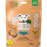 VEGDOG Veggies Immune Vegán Snack kutyáknak, Gabonamentes tréningfalat allergiásoknak burgonyával és Favababbal az erős immunrendszerért 125g