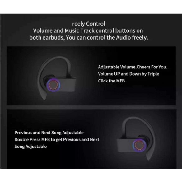 JHO-A9 TWS - Vezeték nélküli Bluetooth fülhallgató