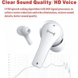 LENOVO QT82 bluetooth SZTEREO fülhallgató, v5.0, TWS, mikrofon, LED töltésjelző + töltőtok, fehér