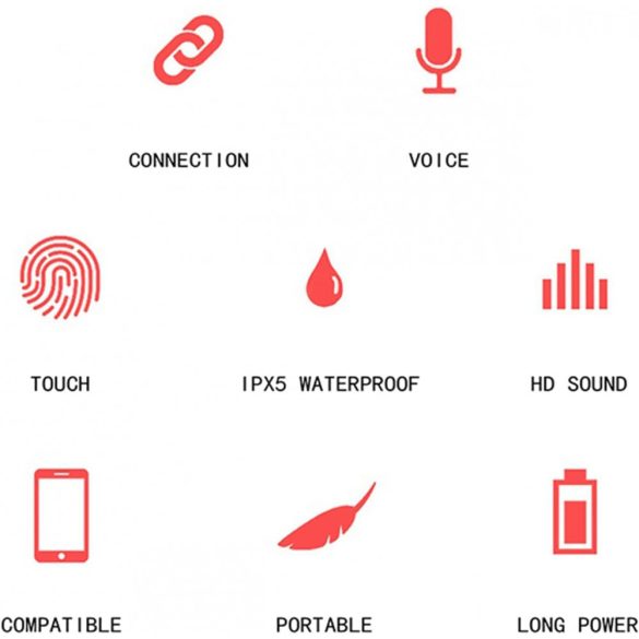LENOVO QT82 bluetooth SZTEREO fülhallgató, v5.0, TWS, mikrofon, LED töltésjelző + töltőtok, fehér