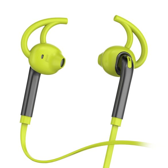 Honstek X7 fülhallgató, sport fülhallgató mikrofonnal és hangerő szabályzóval, (zöld)