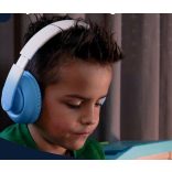 AngelTech gyerekfejhallgató - Vezeték nélküli - 20 óra játékidő - Zajszűrés - Fehér kék